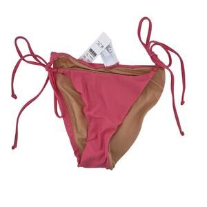 J. Crew String Cheeky Curved Pink Bikini Bottom Size Medium NWT B